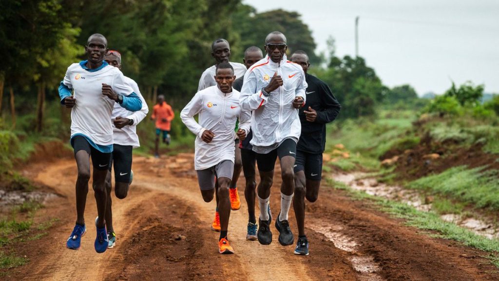 Eliud Kipchoge à l'entrainement au Kenya. 