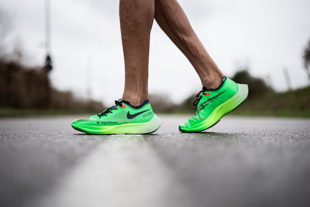 Chaussures courses à pied vertes