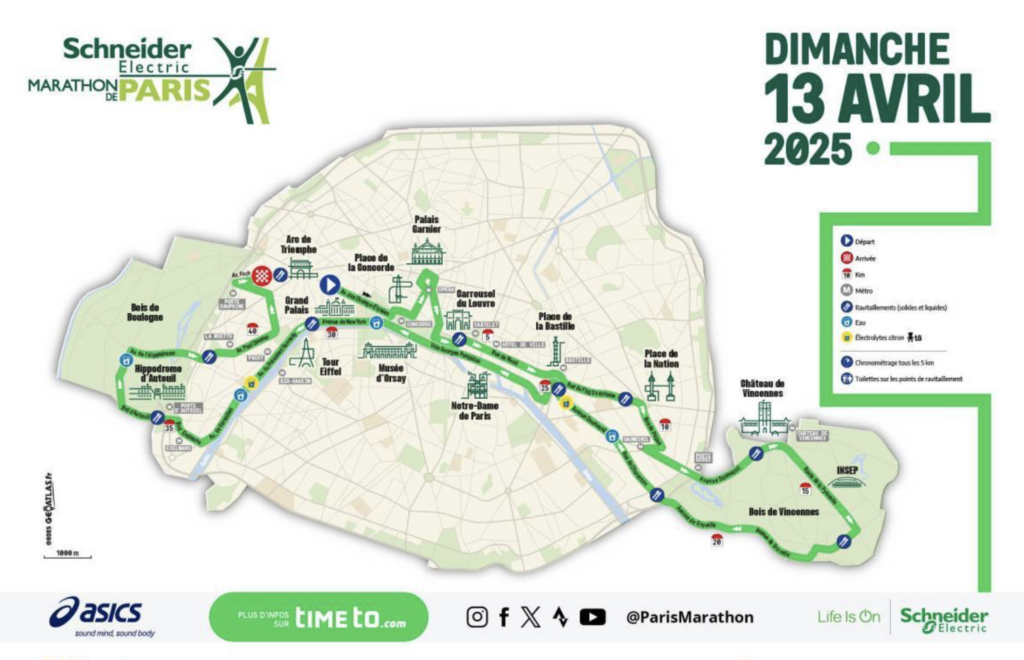 Parcours marathon Paris 2025